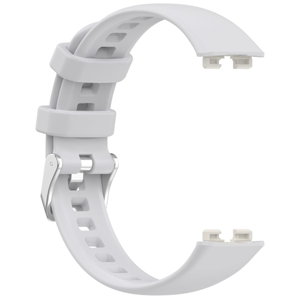 Mjukt silikonarmband för Huawei Band 10/9/8 (metallspänne) Grå