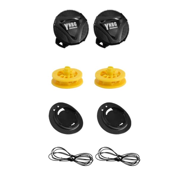 Lazy Shoelace Quick-Release Dial Fastener 4-Pack - Black ABS Automatic Lacing System