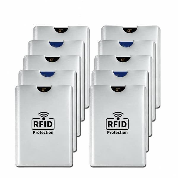 Kortfodral med RFID-Blockering, 10-pack Silver Silver