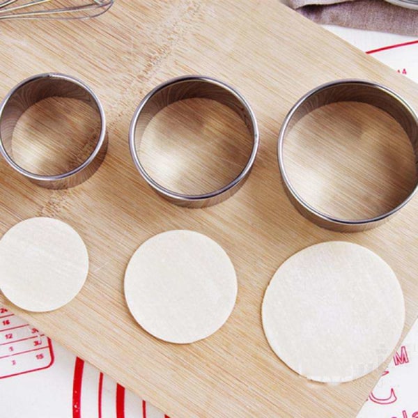 Dumpling Ravioli Deg Press Cutter 3-delad Silver Silver