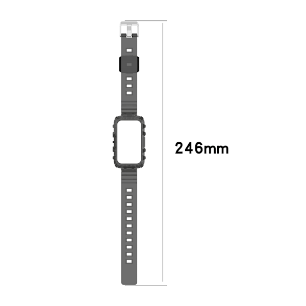 Kellon ranneke Huawei Band 10/9/8/7/6 -malleille Läpinäkyvä + musta