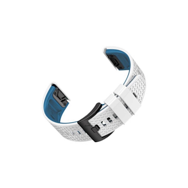 Silikone urrem til Garmin Fenix 7/7x/6/6x Hvid + blå