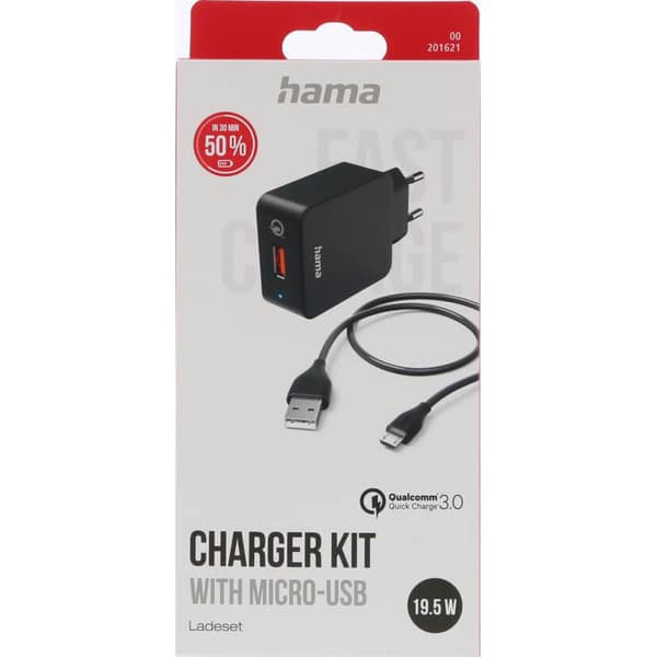 Laturi Micro-USB 220V Musta 1.5m