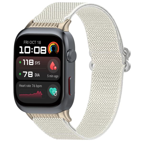 Huawei Watch D2 Nylon Elastisk Bånd: Justerbar & Vævet Rem White White