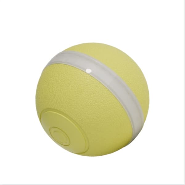 Smart Interactive Pet Play Ball - USB-C Rechargeable Motorized Cat Toy, Touch & Vibration Activated, 60-Min Runtime Yellow Yellow