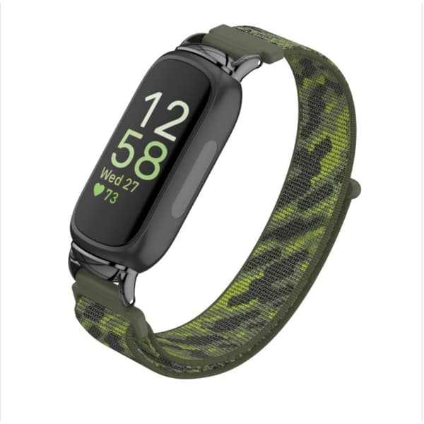 Nylon Loop Hook and Loop Rem Kompatibel med Fitbit Inspire 3 - Fås i Flere Farver Green Green