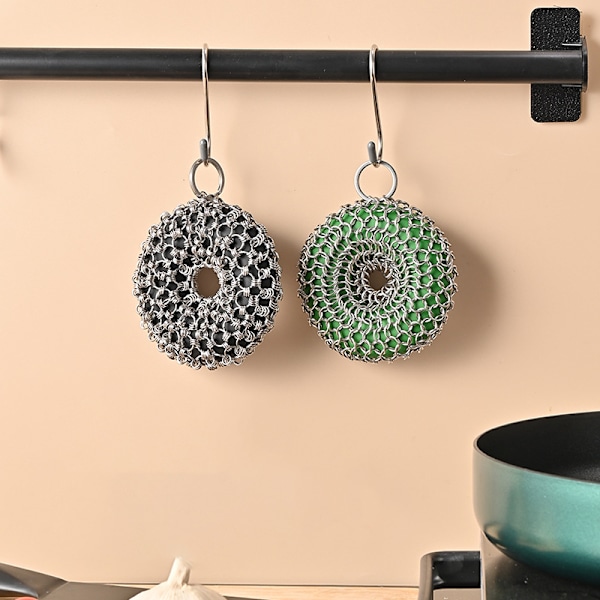 Sort rustfrit stål 316 grydenetbørste - tredobbelt ringdesign