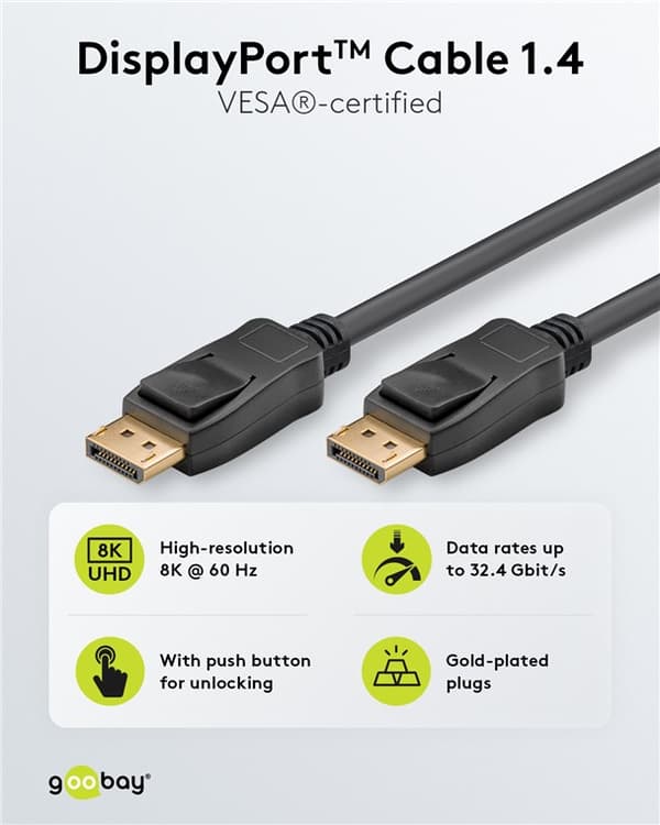 DisplayPort™-kaapeli 1.4