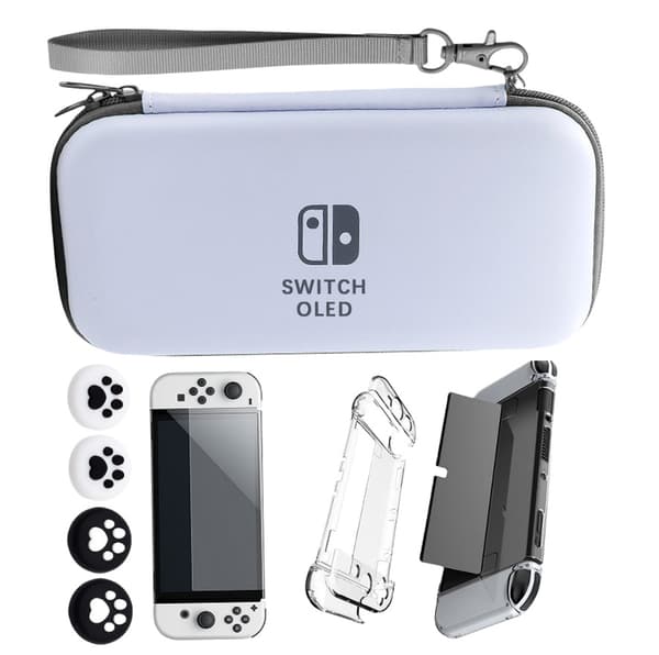 Beskyttende bæretaske sæt til Nintendo SWITCH OLED Grey Grey