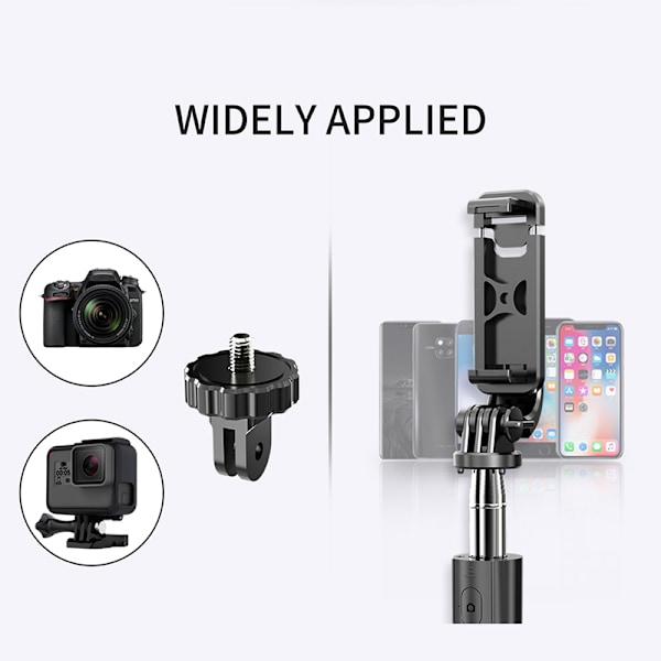 INF Selfie stick/mobilstativ med fjernbetjening, kamera og Gopro kompatibel 19-100 cm
