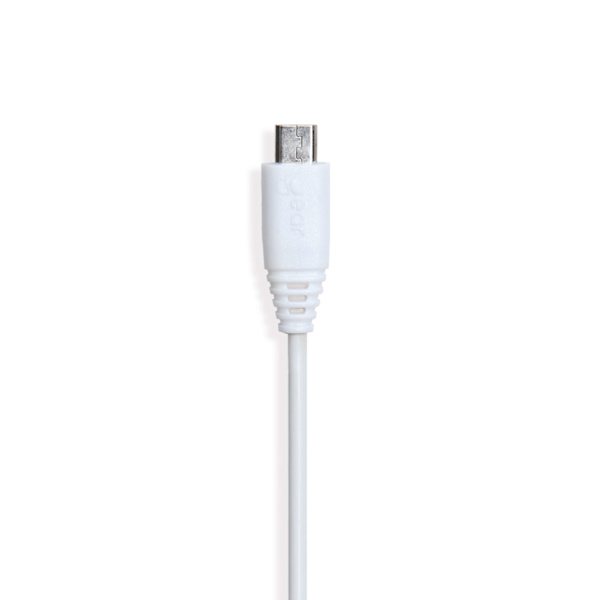 Rundt ladekabel MicroUSB til USB-A 1m Hvid