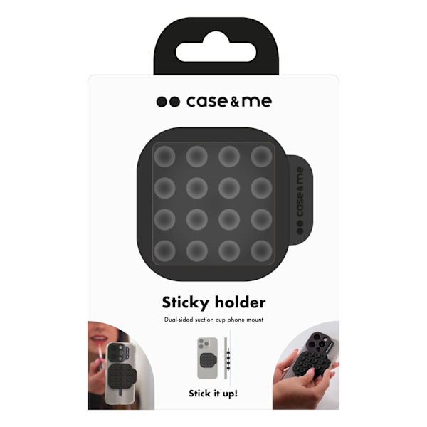 Silicone dual-sided suction cup holder, black