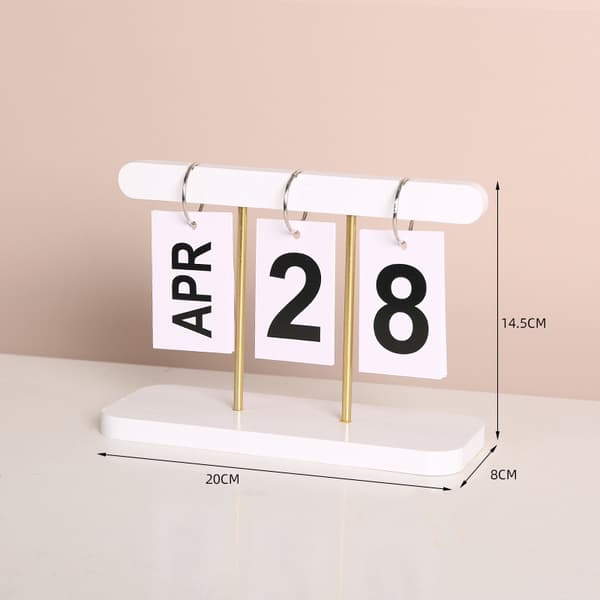 Moderne minimalistisk træornament - Evighedskalender White White