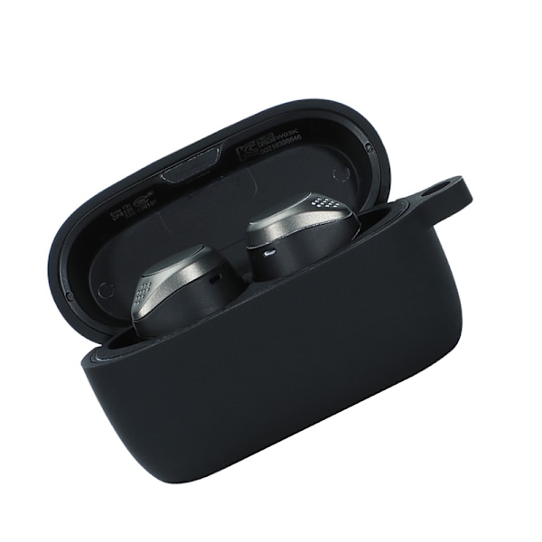 Skyddande Jabra Elite 75T Fodral med Nyckelring - Mjukt Stötsäkert Skydd Svart