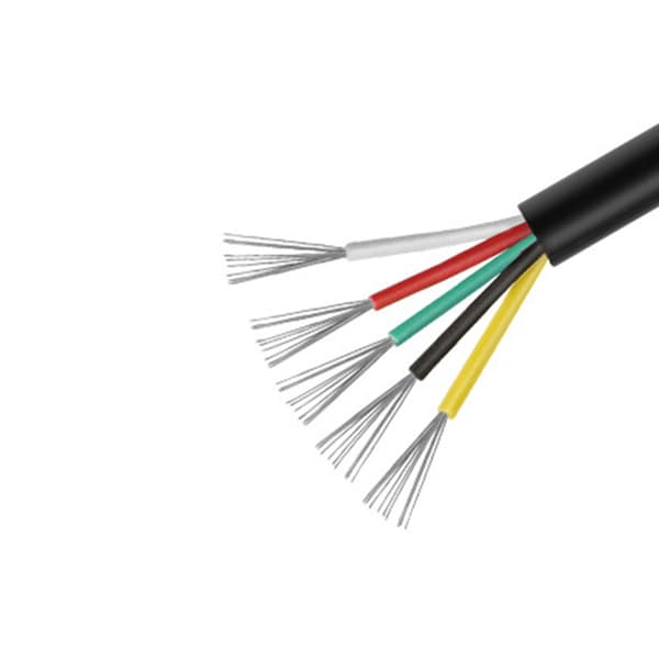 Sort UL2464 18AWG 5-leder Multi-Core Ledning - 1 Meter, Ideel til Elektronik og Apparater