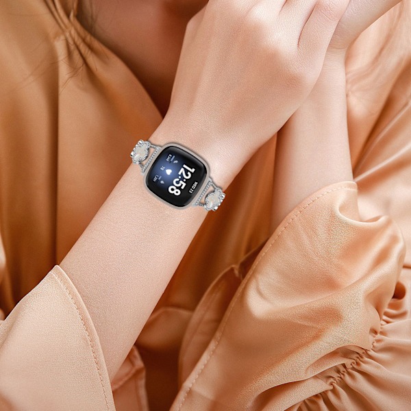 Cloverlink-armband för Fitbit Versa 3/4/Sense 2 Silver