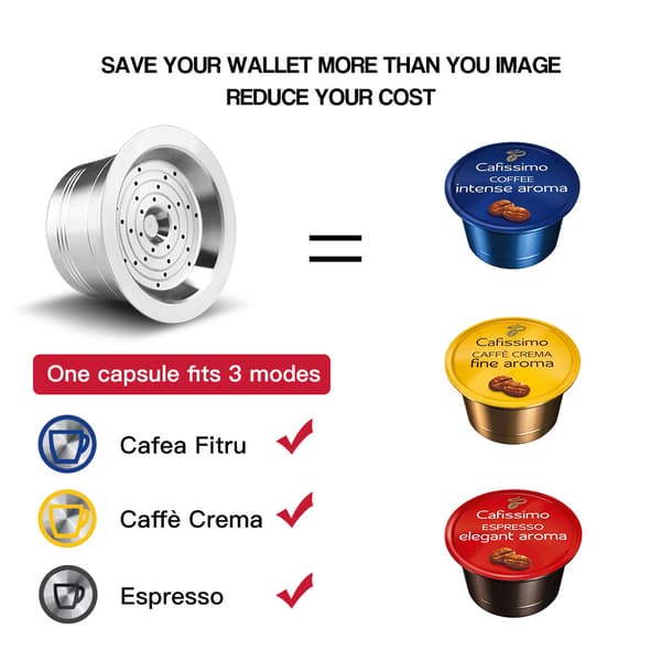 Kaffekapsler Cafissimo Kapsler Genopfyldelig kaffepudeholderfilter Silver Silver