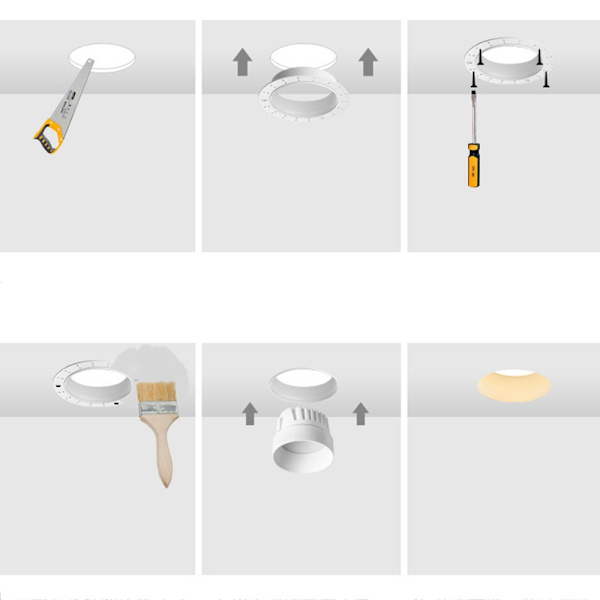2-pack 10W LED infällda downlights, 4000K, 75mm utskärning, antireflex