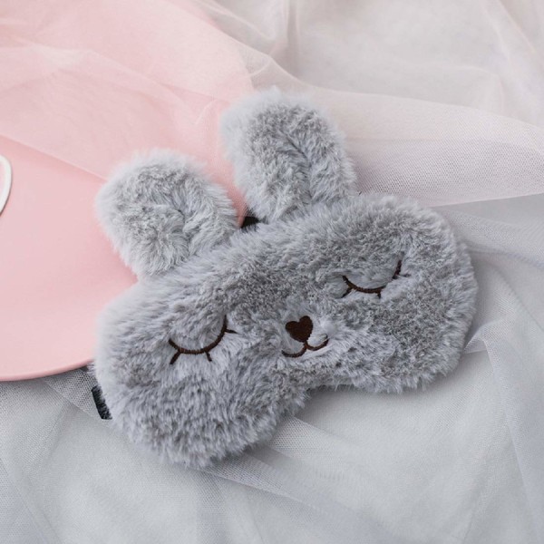 ögonmask sova / Sovmask i söt kanindesign Grå