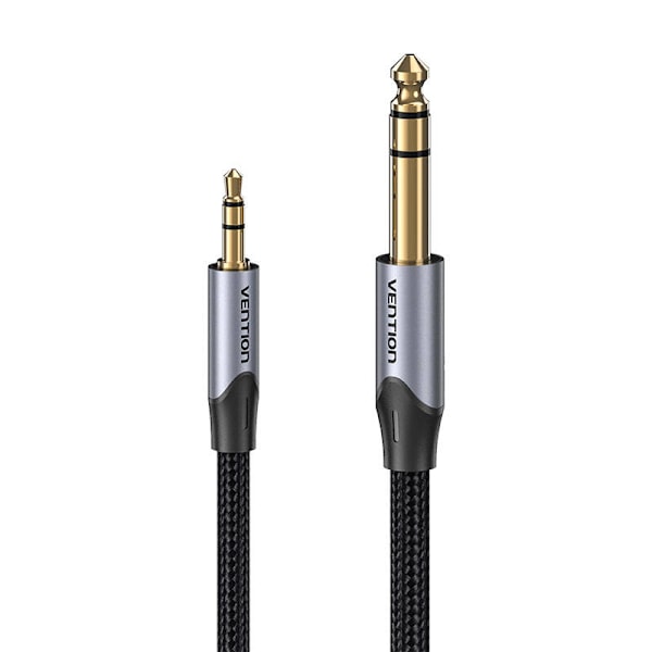 Audiokaapeli 3,5 mm TRS - 6,35 mm tuuletus BAUHJ 5 m harmaa