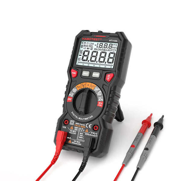 Digital multimeter med ficklampa Habotest HT118A, True RMS, NCV