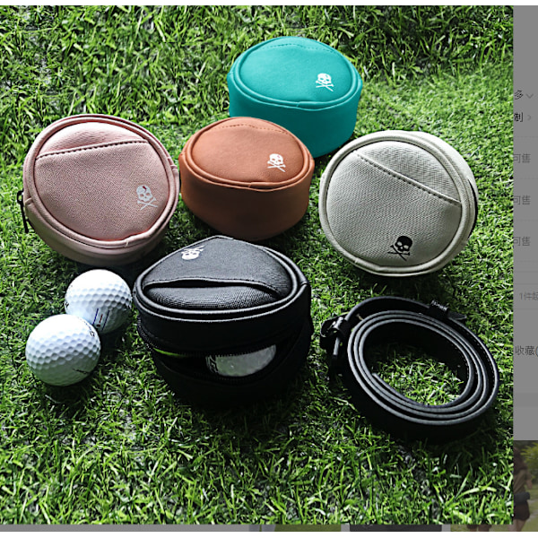 Golf Bältesväska för 4 Bollar Svart