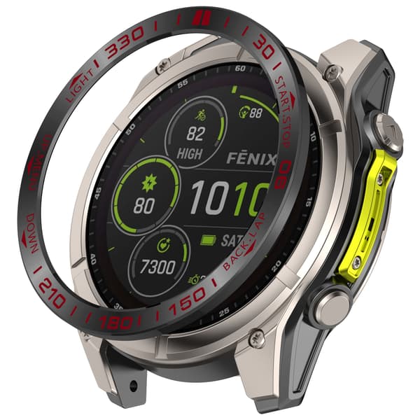 Garmin Tactix 8 47mm AMOLED Bezel - Sort/Rød Racing Edition