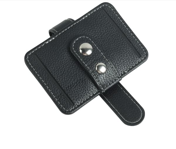 PU Læder Bil Solskærm Solbrilleholder Clip Black Black