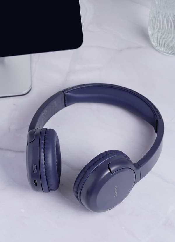 BT210 Bluetooth headphones, mic, foldable, blue
