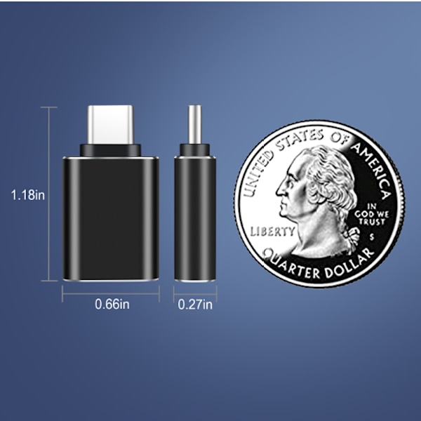 USB-C til USB 3.1 adapter Black Black