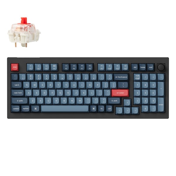 Keychron V5 Max QMK/VIA RGB Knop Rød Switch Trådløst Mekanisk Keyboard (sort)