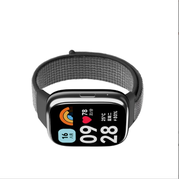 Redmi Watch 3 Active Nylon -ranneke Tummanharmaa
