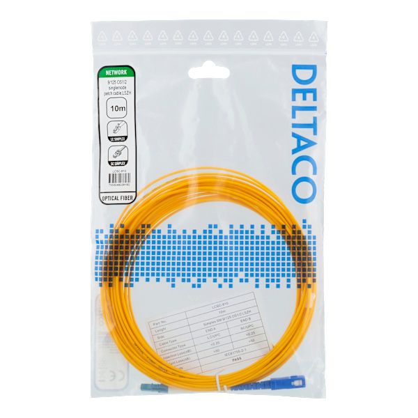 OS1/2 Fiber cable, LC - SC, 9/125, singlemode, 10m