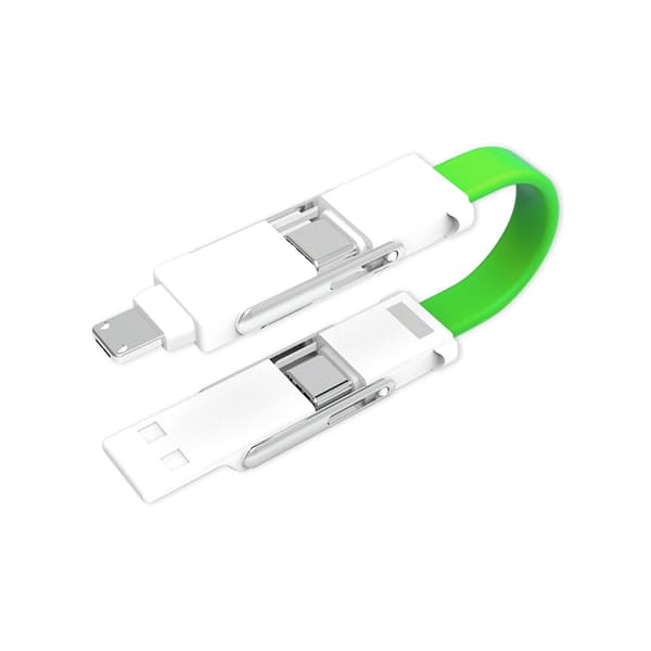 6-in-1 Monitoiminen Avaimenperä Datakaapeli - Green Green