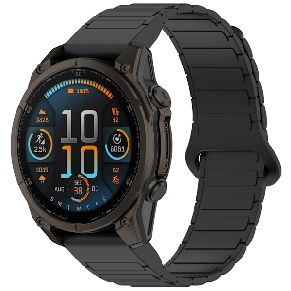 Garmin Fenix 5/6/7/8 magnetisk urrem med hurtig udløsning Sort 22 mm
