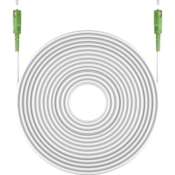 Fiberoptisk kabel (FTTH), Singlemode (OS2) White, vit (Simplex), 1 m