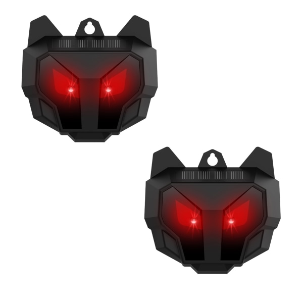 Solar Animal Repeller punaisella LED-valolla 2 kpl Musta