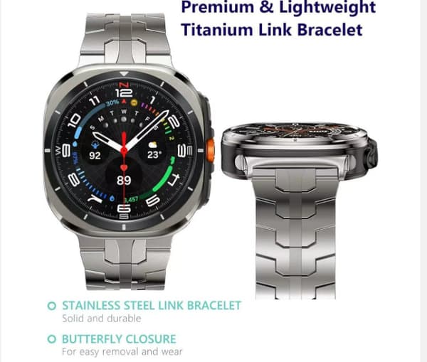 Premium magnetisk rustfrit stål rem til Galaxy Watch 7 Silver Silver