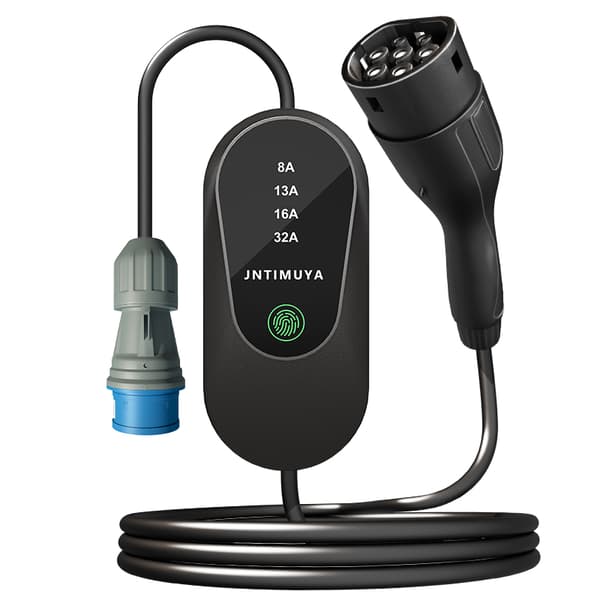 Bærbar elbiloplader type 2 – 7kW, 32A, 5m ladekabel (EVSE)