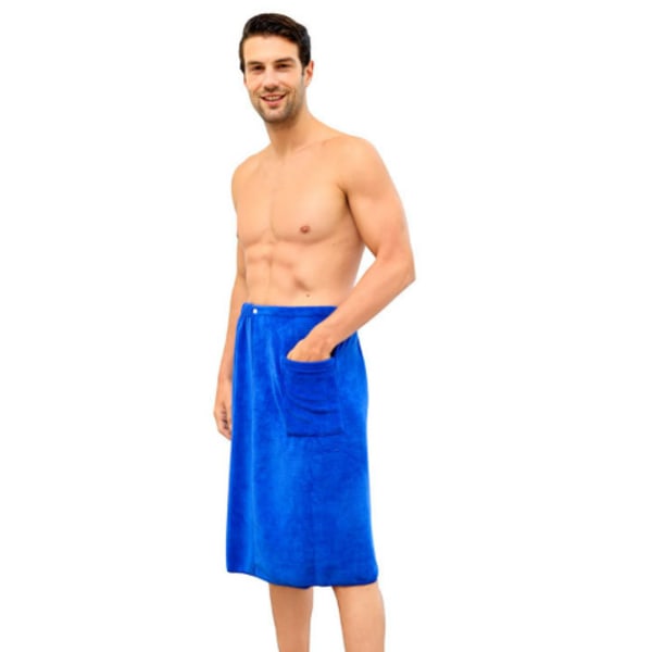 Snabbtorkande strandhandduk för män, Wrap Skort Handduk Mörkblå L