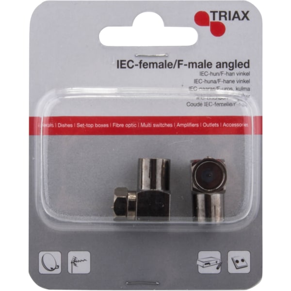 TRIAX IEC Hona Till F-Hane Vinklad 2pack