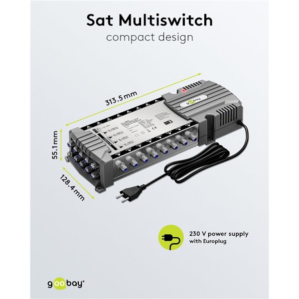 Sat multi-switch 9 ingångar/16 utgångar
