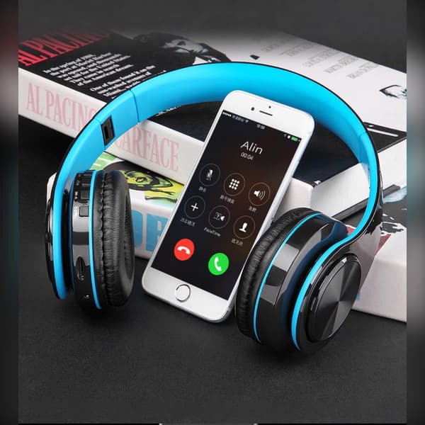 Trådløse over-ear hovedtelefoner, dyb bas til rejse/arbejde — 400mAh, ca.200h standby, passiv støj, 15m Bluetooth, foldbare, Apple/Android kompatibel Black