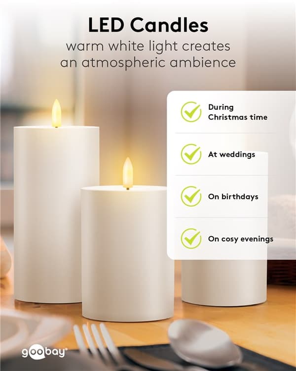 Set med 3 LED-ljus "Outdoor"