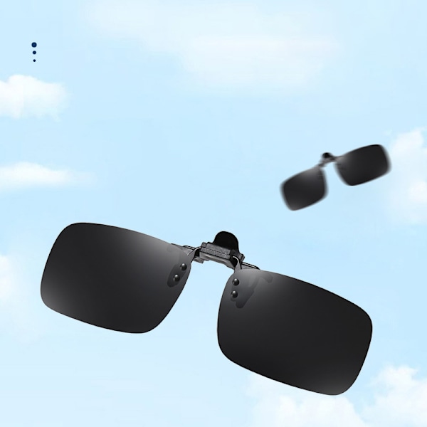 Polariserade Clip-on Solglasögon - Medium Storlek Spegel Svart