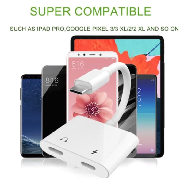 INF USB-C Adapter för hörlurar och laddare