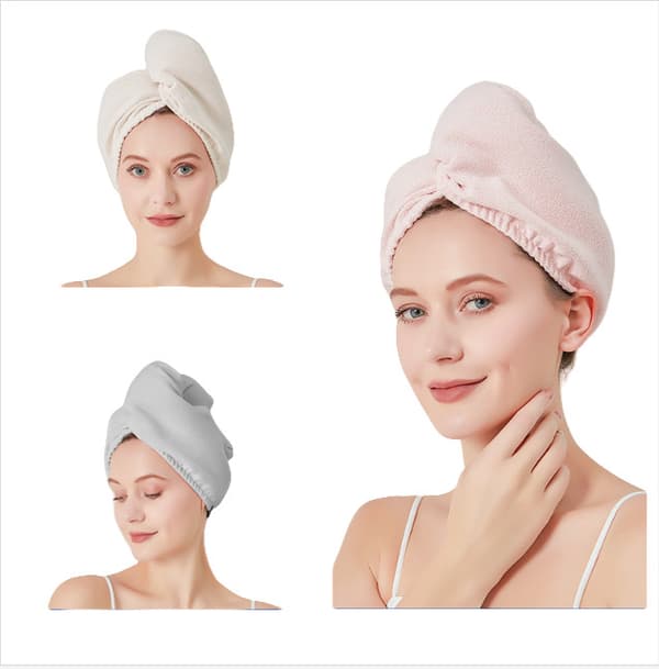 Hårttørrehætte i mikrofiber, hurtigtørrende håndklæde til hårindpakning White White