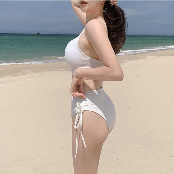 Elegant Halter Bikini Baddräkt för Kvinnor White M White M