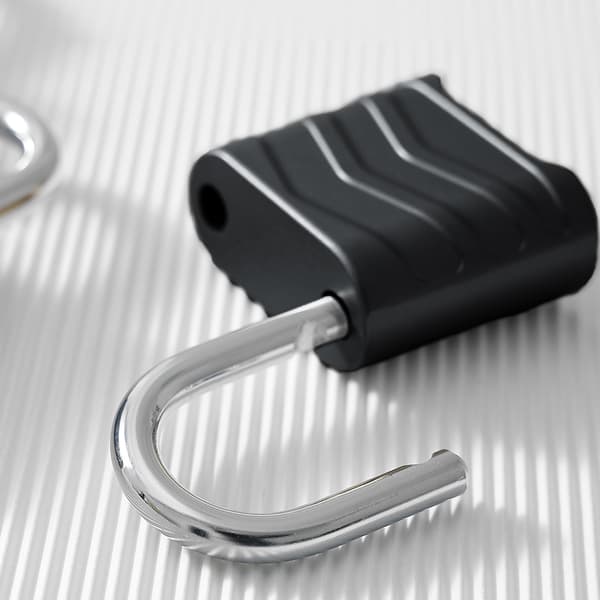 Kombinationshänglås, Bottenöppning Black Black