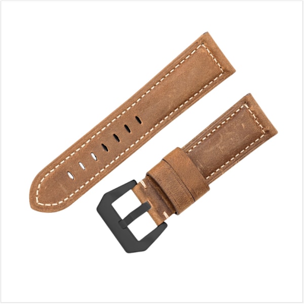 Klockarmband i äkta läder Brun 22 mm